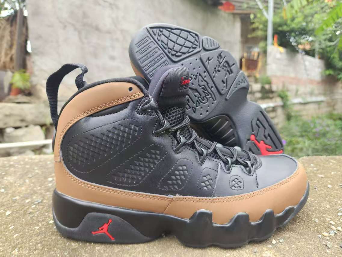 Air Jordan 9 Black Red & Black Brown Sneakers
