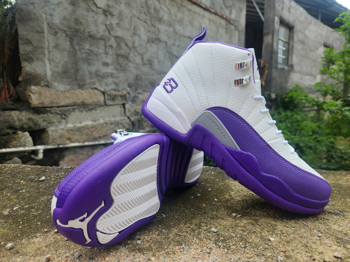 Air Jordan 12 White Purple Sneakers