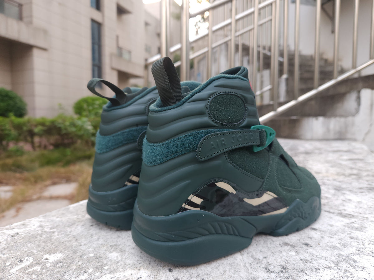 Air Jordan 8 Green Gold Black Red Sneakers