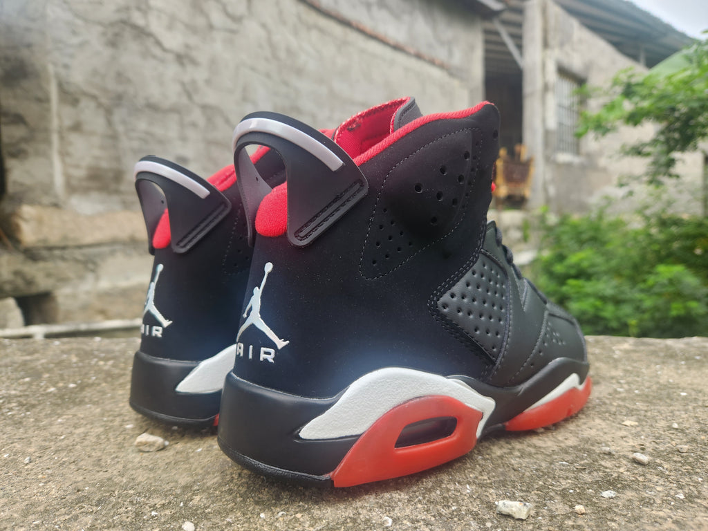 Air Jordan 6 Black Red Multi-Color Sneakers