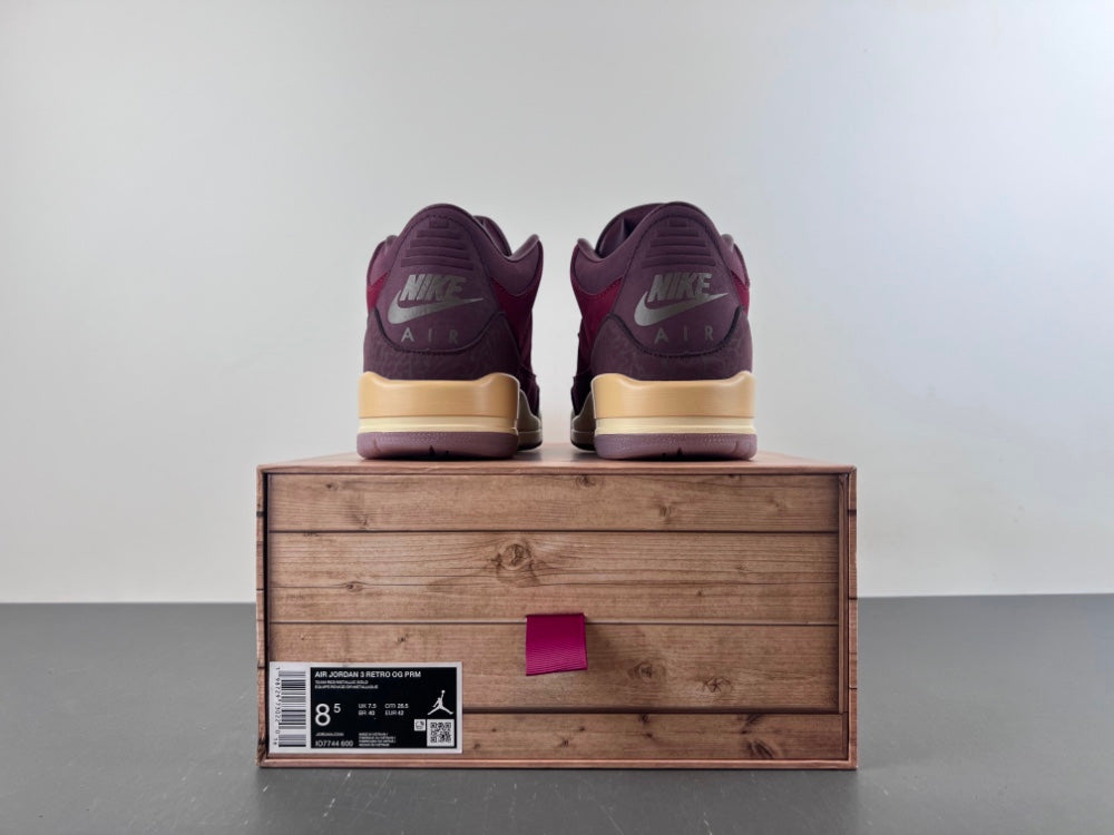 Air Jordan 3 BIN 23 Burgundy Sneakers | L Version IO7744-600