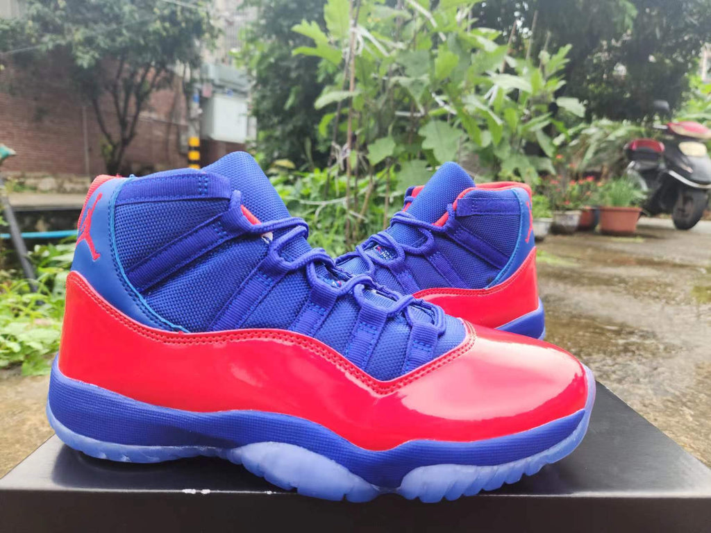 Air Jordan 11 Red Royal Blue Sneakers