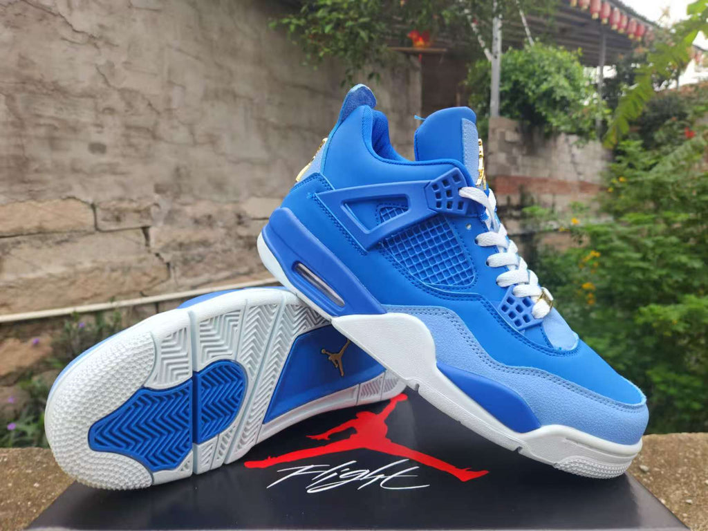 Air Jordan 4 Retro Royal Blue Gold Sneakers