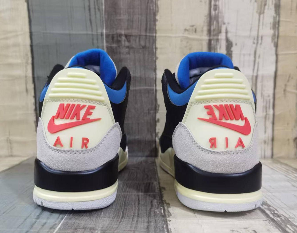 Air Jordan 3 Retro Black, Blue & Red Sneakers