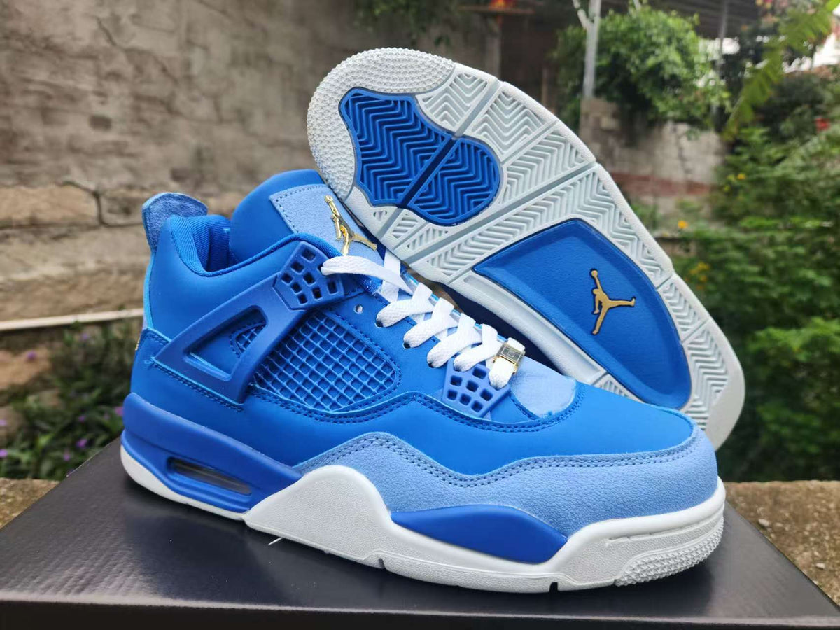 Air Jordan 4 Retro Royal Blue Gold Sneakers