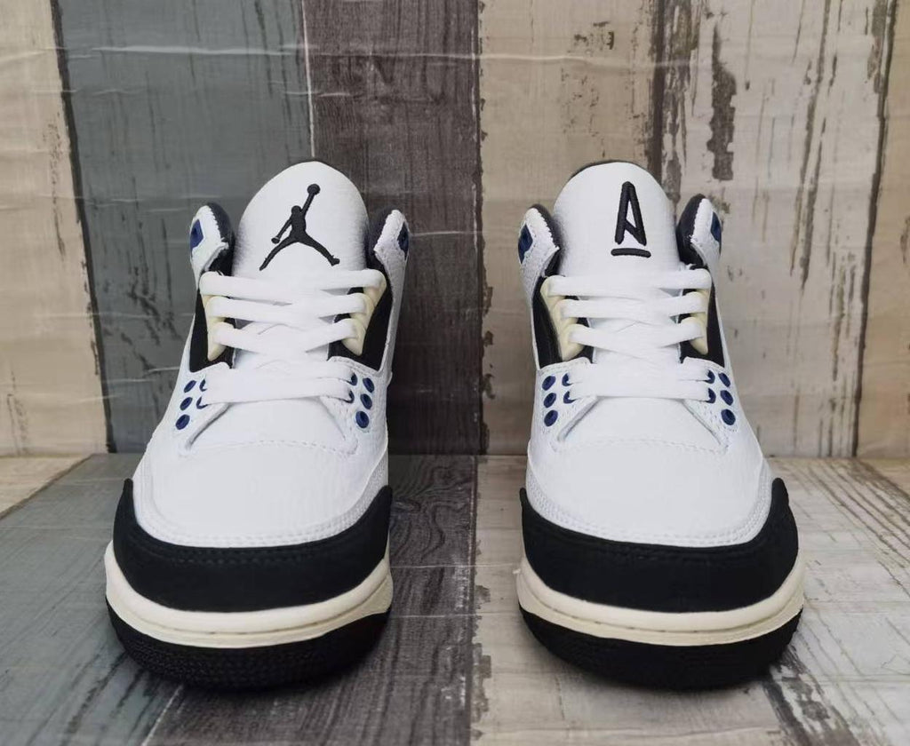 Air Jordan 3 Retro White, Grey & Blue Sneakers