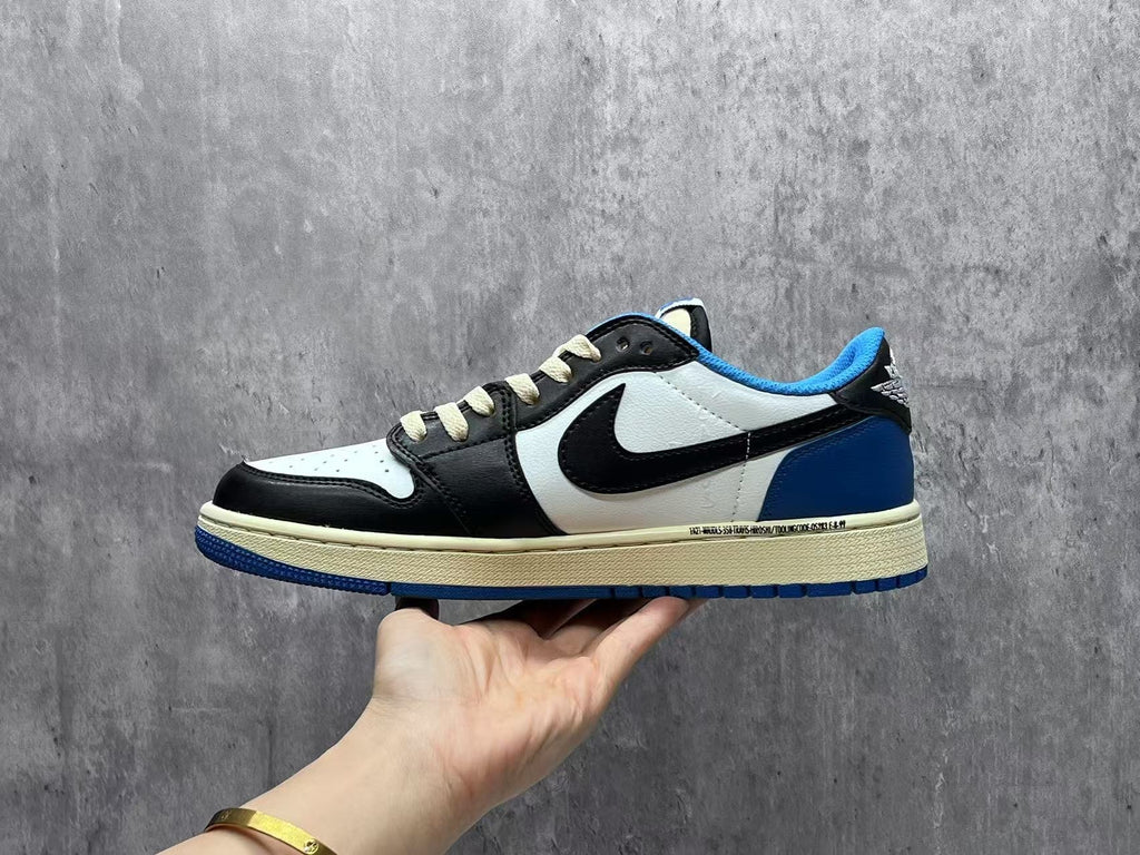 Travis Scott x Fragment x Air Jordan 1 Low OG SP Lightning Reverse Swoosh Sneakers