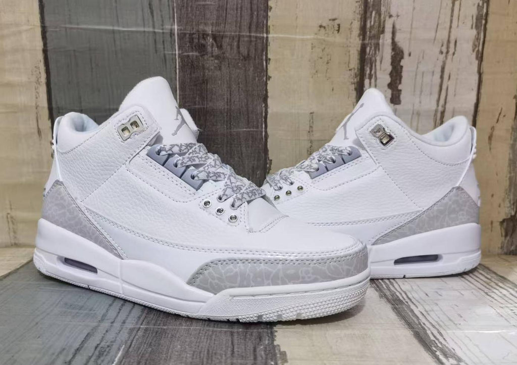 Air Jordan 3 Retro Pure White Sneakers | Men & Women